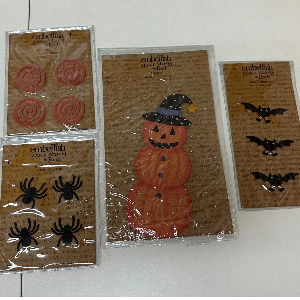 DEMDACO Roeda Embellish Your Story Halloween Magnets Pumpkin Bat Spider Lot